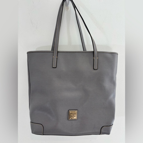 Dooney & Bourke Large Gray Tote Bag Red Interior Authentic Designer Purse